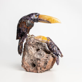 Escultura titulada "Tucanes" por Felipe Cesar D'Oliveira, Obra de arte original, Piedra
