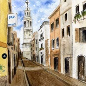 Pintura titulada "Torre de iglesia" por Felipe Sérvulo, Obra de arte original