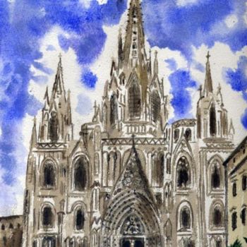 Pittura intitolato "Catedral de Barcelo…" da Felipe Sérvulo, Opera d'arte originale, Olio