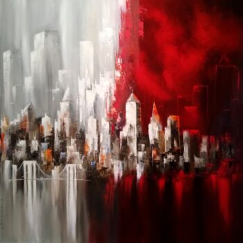 Painting titled "Buildings" by Felix Boulay, Original Artwork, Oil