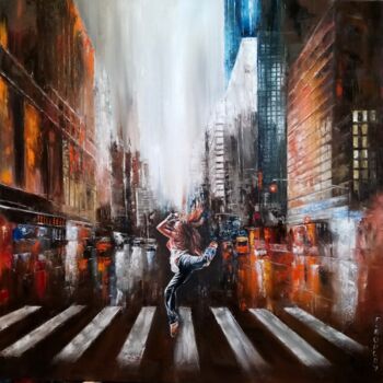 Картина под названием "Danse de rue" - Felix Boulay, Подлинное произведение искусства, Масло