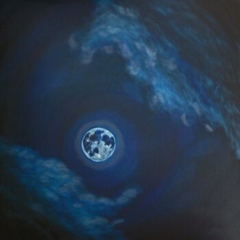 Pintura titulada "Blue Moon" por Felix Concepcion, Obra de arte original, Oleo