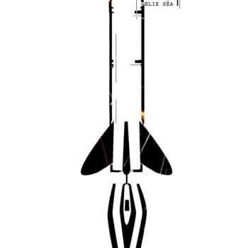 Digitale Kunst mit dem Titel ""Missile" - Artisti…" von Felix Séa, Original-Kunstwerk