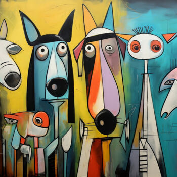 Arts numériques intitulée "Woof Woof" par Felix Van Horst, Œuvre d'art originale, Peinture numérique
