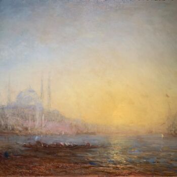 "Vue d'Istanbul depu…" başlıklı Tablo Félix Ziem tarafından, Orijinal sanat, Petrol