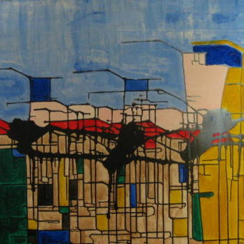 Peinture intitulée "3 in ghost city" par Félix Denis, Œuvre d'art originale, Autre