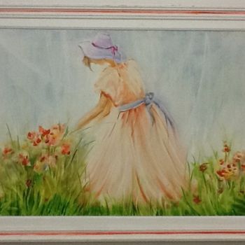 Pintura intitulada "60x1m-campo-de-flor…" por Dalva Ramos, Obras de arte originais, Óleo