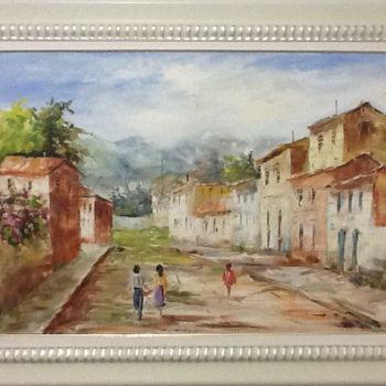 Pintura intitulada "70x1m-country-city.…" por Dalva Ramos, Obras de arte originais, Óleo