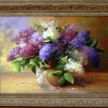 Картина под названием "stillife of lilac" - Jan Bartkevich, Подлинное произведение искусства, Масло