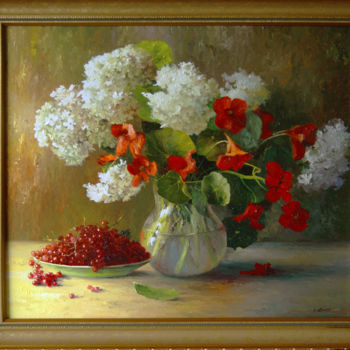 Painting titled "still life" by Jan Bartkevich, Original Artwork, Oil