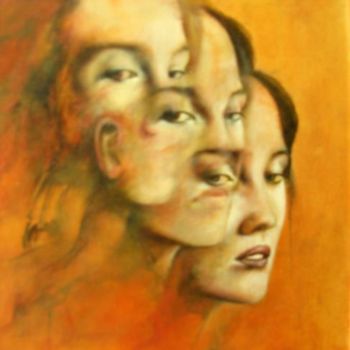 Painting titled "faces cachée2" by Colin Didier, Original Artwork