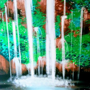 Painting titled "Oasis oculto" by Guido Ernesto, Original Artwork, Acrylic