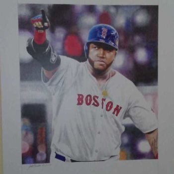 Painting titled "david ortiz" by Guido Ernesto, Original Artwork, Other