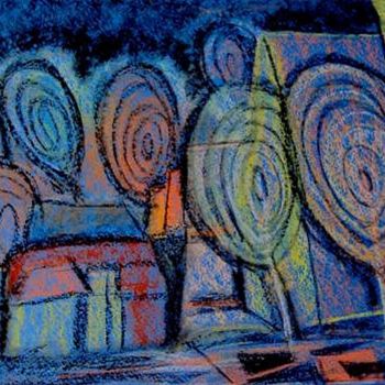 Картина под названием "Ночь - 2" - Irina Dubinina, Подлинное произведение искусства, Пастель