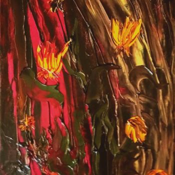 Pintura titulada "Желто - красное нас…" por Irina Dubinina, Obra de arte original, Oleo