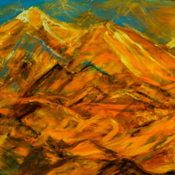 Pintura titulada "Мне снились горы." por Irina Dubinina, Obra de arte original, Témpera