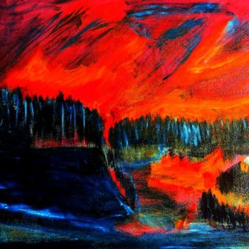제목이 "Закат над Брусовой…"인 미술작품 Irina Dubinina로, 원작, 온도