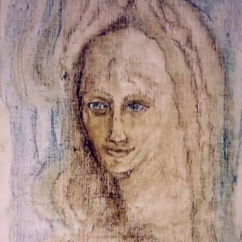 Disegno intitolato "Взгляд." da Irina Dubinina, Opera d'arte originale, Pastello