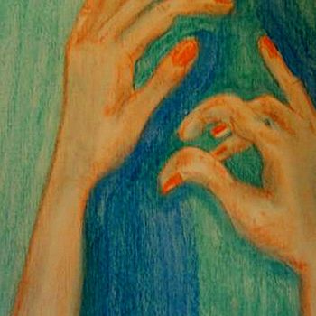 Drawing titled "Руки." by Irina Dubinina, Original Artwork, Pastel