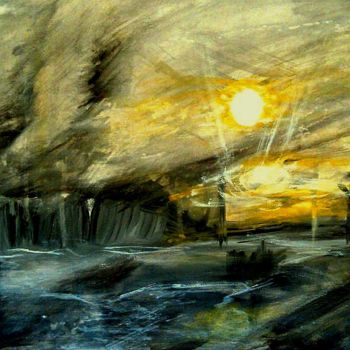 Картина под названием "Закат." - Irina Dubinina, Подлинное произведение искусства, Темпера