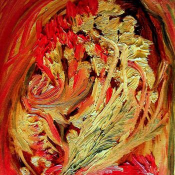 Ζωγραφική με τίτλο "Рождение цветов." από Irina Dubinina, Αυθεντικά έργα τέχνης, Λάδι