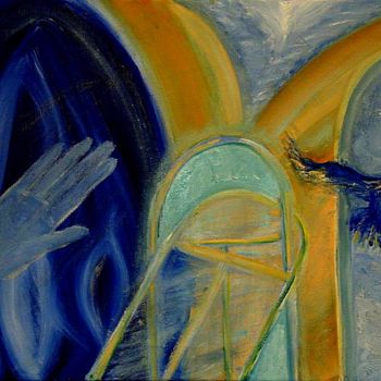 Картина под названием "Птица." - Irina Dubinina, Подлинное произведение искусства, Темпера