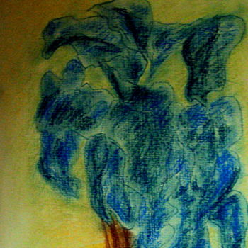 Dessin intitulée "Синий цветок." par Irina Dubinina, Œuvre d'art originale, Autre