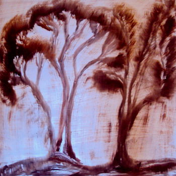 「Деревья.」というタイトルの絵画 Irina Dubininaによって, オリジナルのアートワーク, オイル