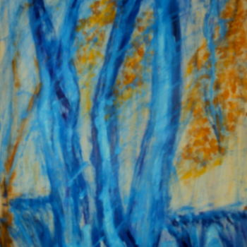 Pittura intitolato "Синее дерево." da Irina Dubinina, Opera d'arte originale, Tempera