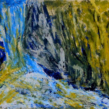 Pintura intitulada "Падающая вода." por Irina Dubinina, Obras de arte originais, Têmpera
