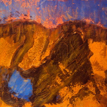 Peinture intitulée "Обрыв над сини озер…" par Irina Dubinina, Œuvre d'art originale, Autre