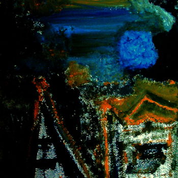 Картина под названием "Вечер." - Irina Dubinina, Подлинное произведение искусства, Масло