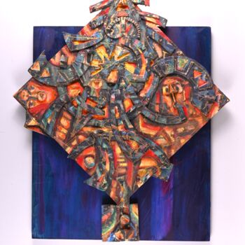 Sculptuur getiteld "Рождение Вселенной…" door Leonid Feodor, Origineel Kunstwerk, Hout