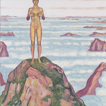 Peinture intitulée "Regard sur l'infini" par Ferdinand Hodler, Œuvre d'art originale, Huile