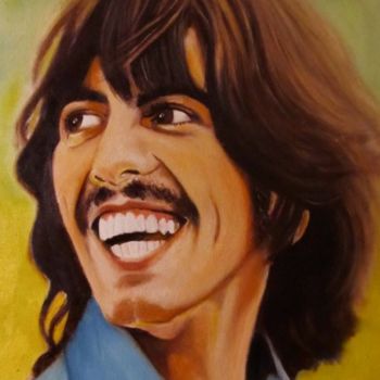 Painting titled "George Harrison" by Polo, Original Artwork, Oil