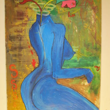 Peinture intitulée "the blue woman" par Ffab, Œuvre d'art originale