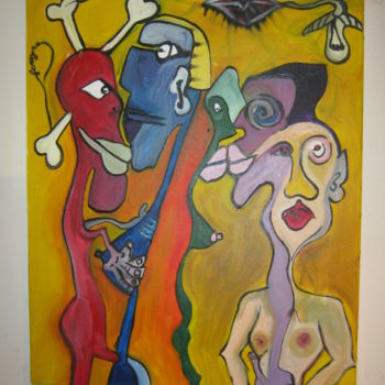 Painting titled "pensées" by Ffab, Original Artwork