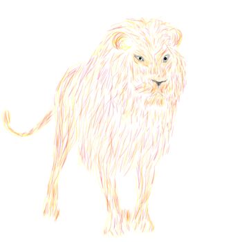 Digital Arts titled "Lion" by Ferhat Korkmazcan, Original Artwork, 2D Digital Work