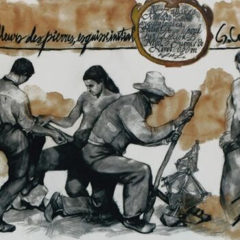 Desenho intitulada "Serie "Del Periplo…" por Fermin Fleites, Obras de arte originais, Carvão