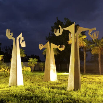 Skulptur mit dem Titel "arbres à mains .. C…" von Fernand Greco, Original-Kunstwerk, Metalle