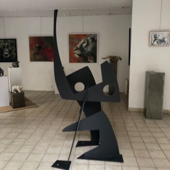 Sculpture titled "Puzzle Elephant" by Fernand Greco, Original Artwork, Metals
