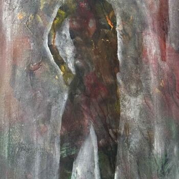 Painting titled "Personnage" by Fernand Nonkouni, Original Artwork, Acrylic