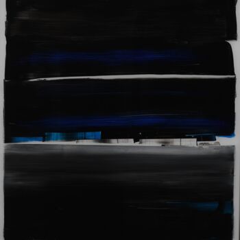 Peinture intitulée "BLACK AND BLUE" par Fernand Payraud, Œuvre d'art originale, Pigments Monté sur Aluminium