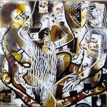 Painting titled "Gestual 24" by Fernando Barreto, Original Artwork, Oil