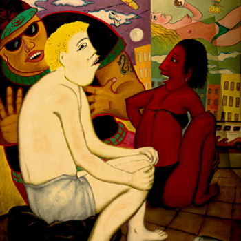 Pintura intitulada "Intimidade 6" por Fernando Barreto, Obras de arte originais, Óleo