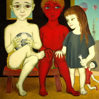 Pintura intitulada "Intimidade 14" por Fernando Barreto, Obras de arte originais, Óleo