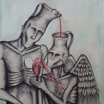 Desenho intitulada "Amor II" por F.Fiuza, Obras de arte originais, Canetac de aerossol