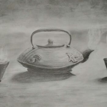 Tekening getiteld "Tea presentation" door Fernando Josei Kanashiro Pereira, Origineel Kunstwerk, Potlood