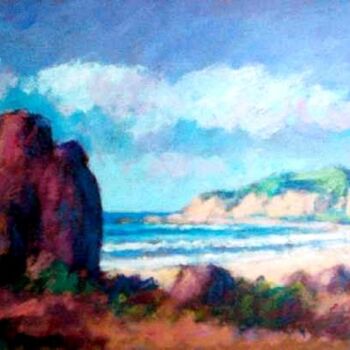 Painting titled "Praia de Pipa II" by Fernando Lucio, Original Artwork, Oil