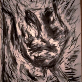 Drawing titled "Un monstruo viene a…" by Fernando Rubio, Original Artwork, Charcoal
